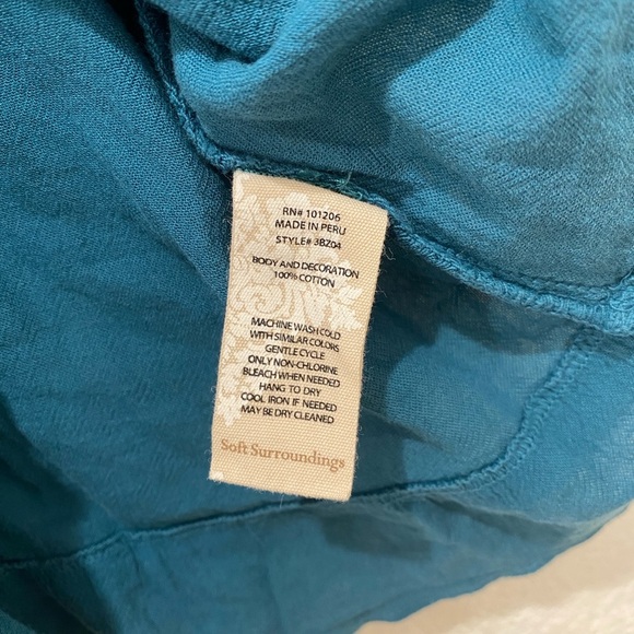 Soft surroundings teal v neck tunic size PL - Picture 5 of 5